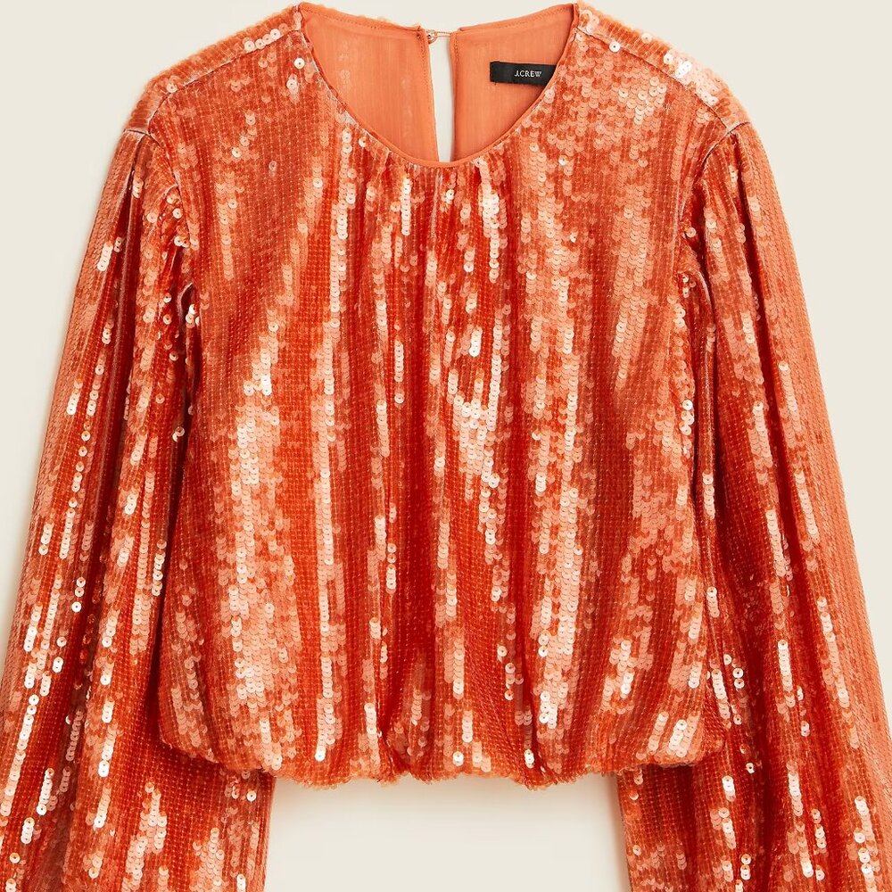 J. Crew Orange Sequin Blouse